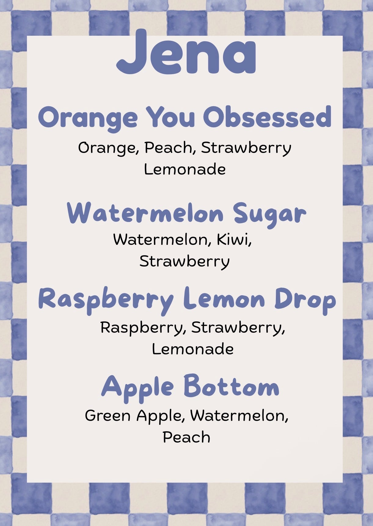 Jenas menu