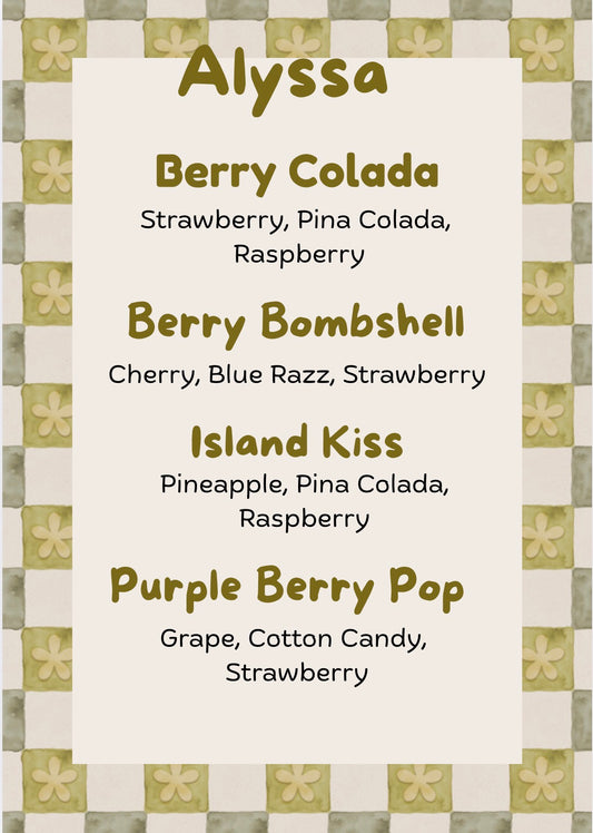 Alyssa’s menu