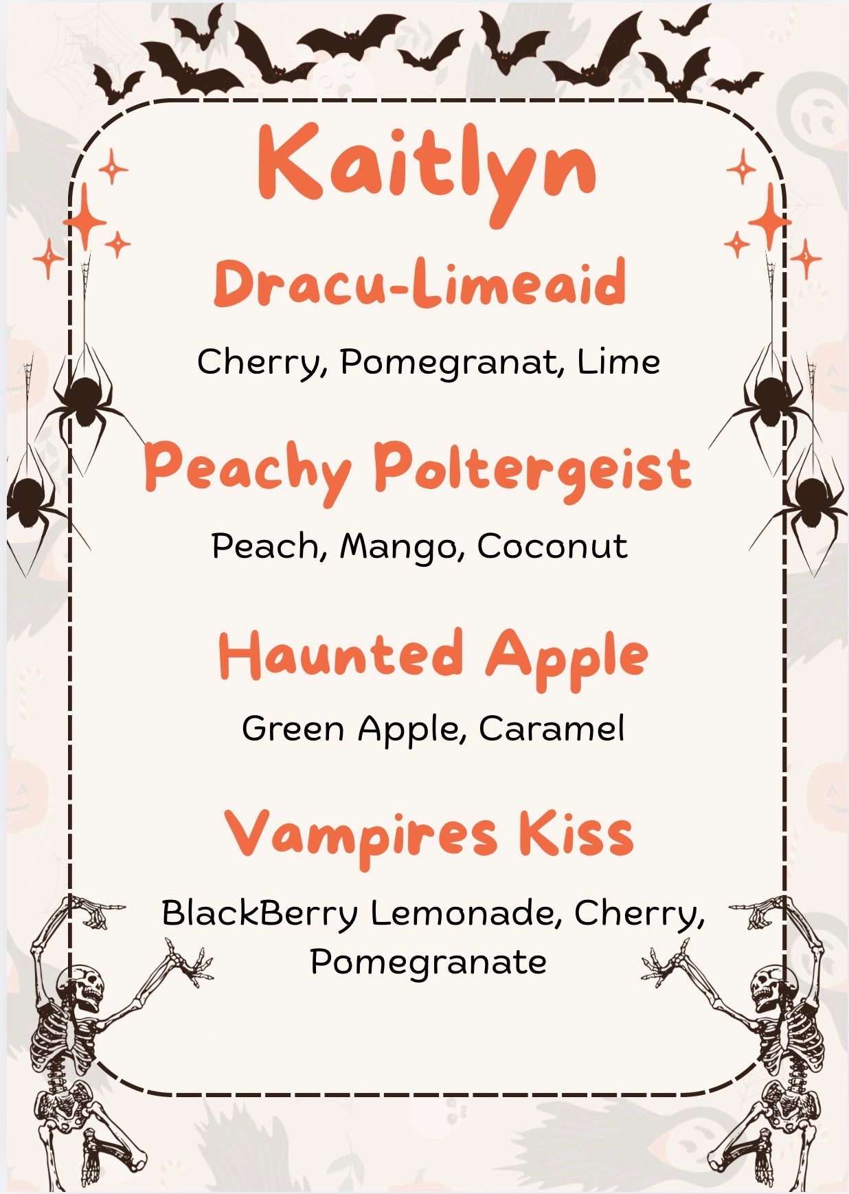 Kaitlyn’s menu