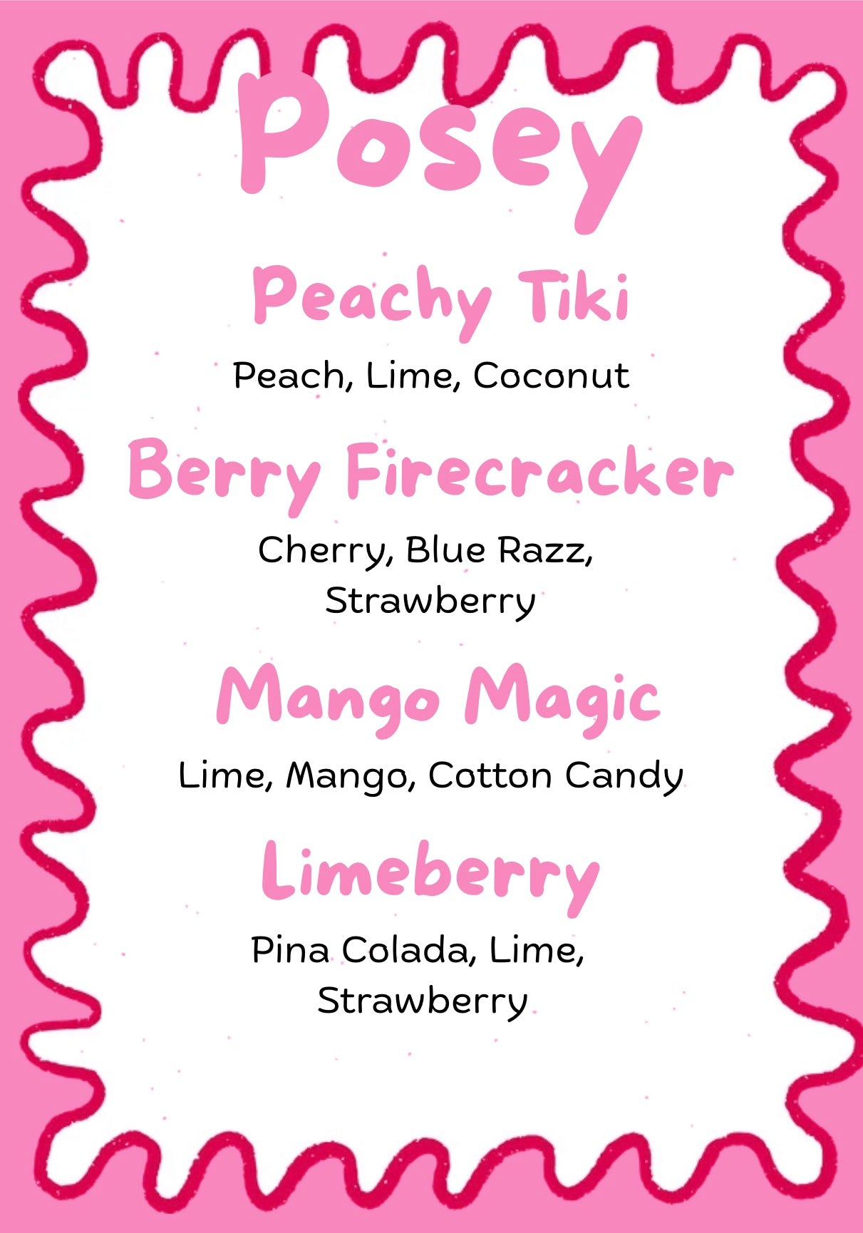 Posey’s menu